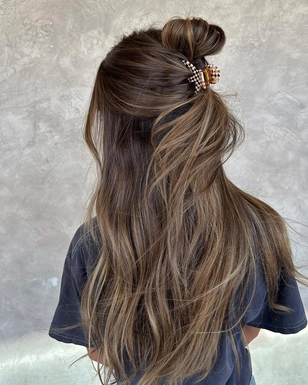 fall hairstyles for office 2026 Half-Up Claw Clip Layers for Busy Desk Days