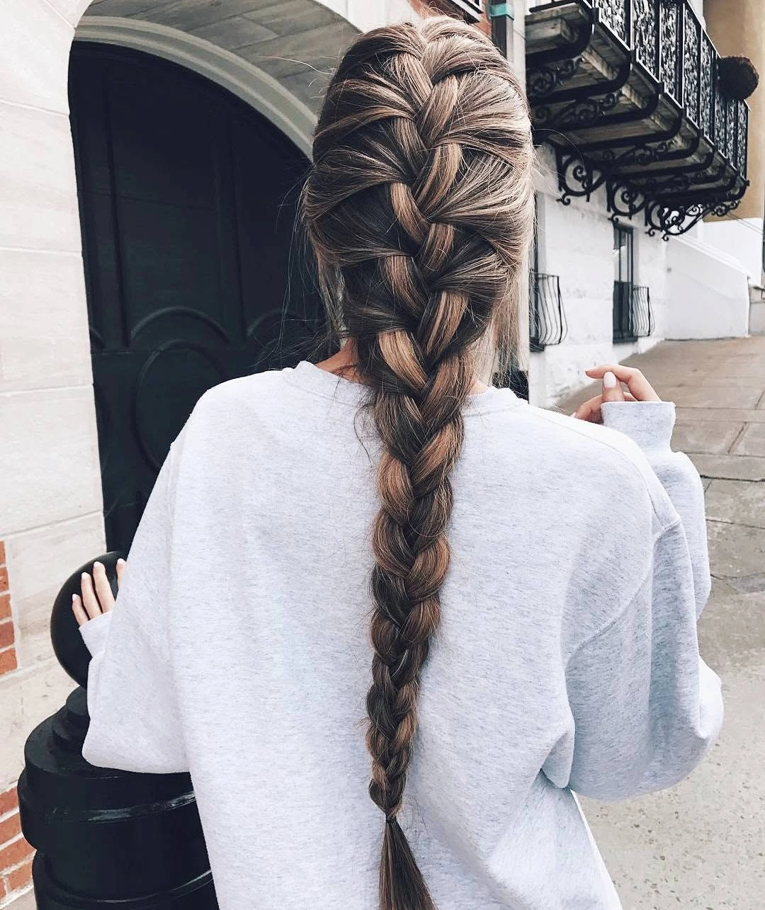 fall hairstyles for office 2026 Long Structured Braid for Casual Friday Focus