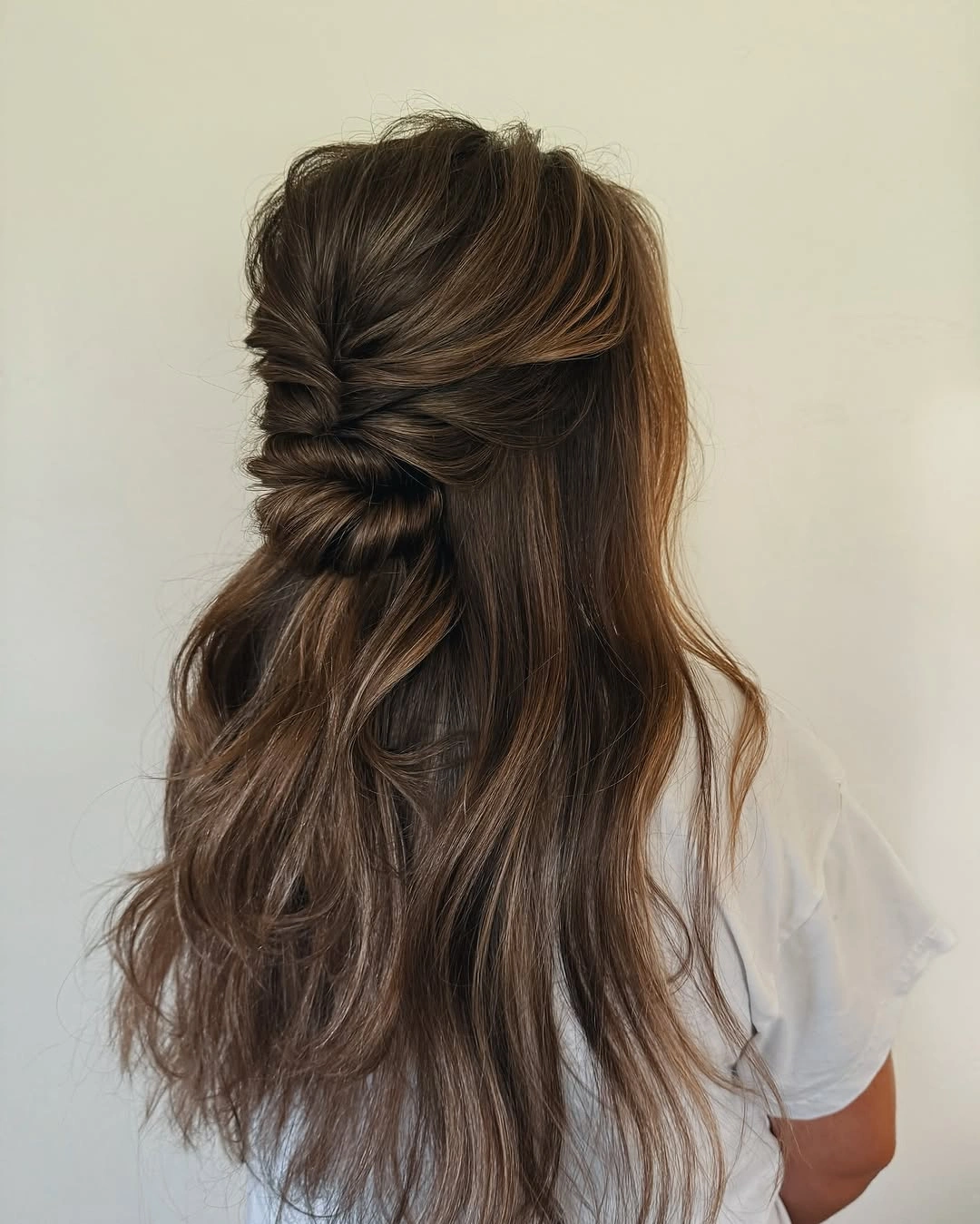 fall hairstyles for office 2026 Loose Half-Up Waves for Creative Office Days