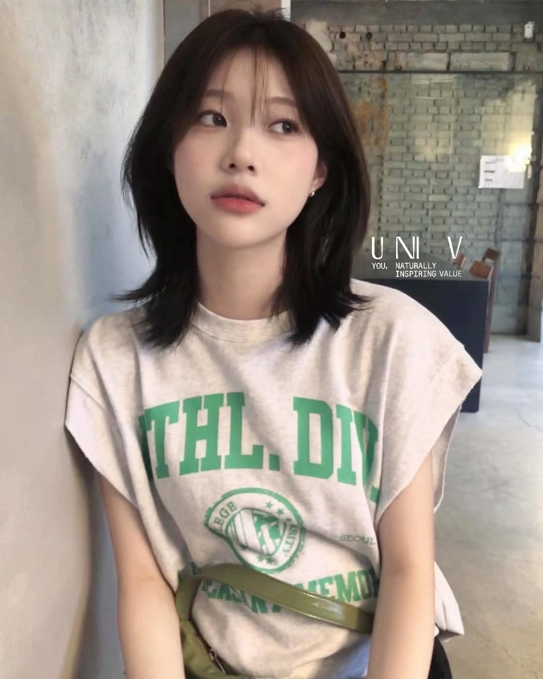 fall medium haircuts 2026 Soft Korean-Inspired Layers With Wispy Bangs