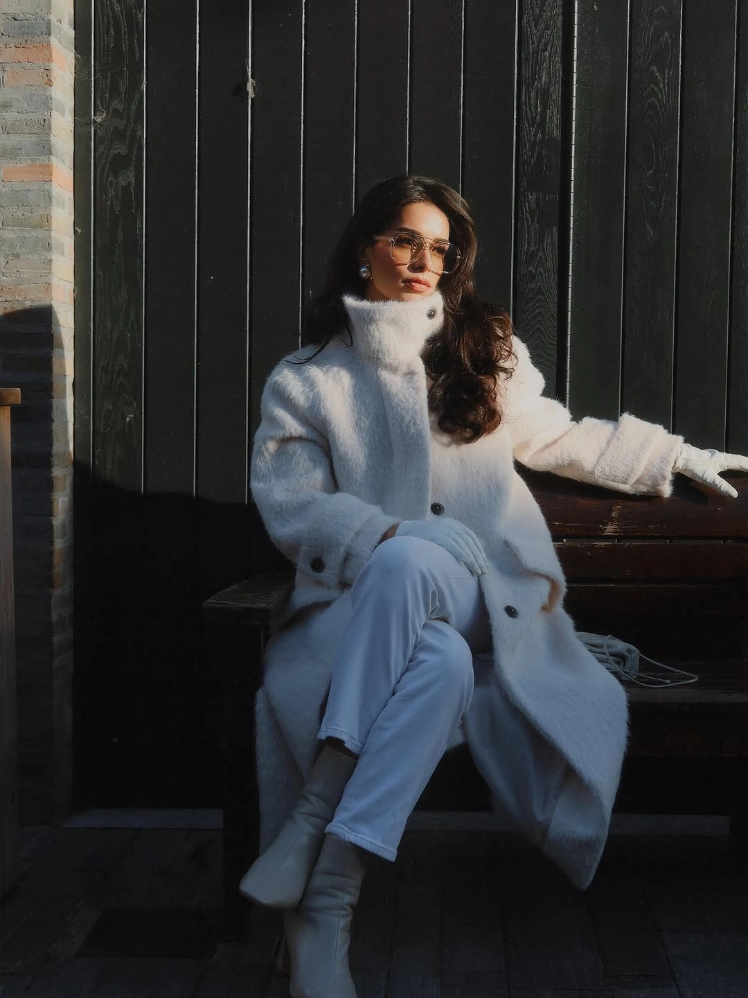 fall outfits with peacoat 2026 + Winter-White Peacoat With Tonal Layers