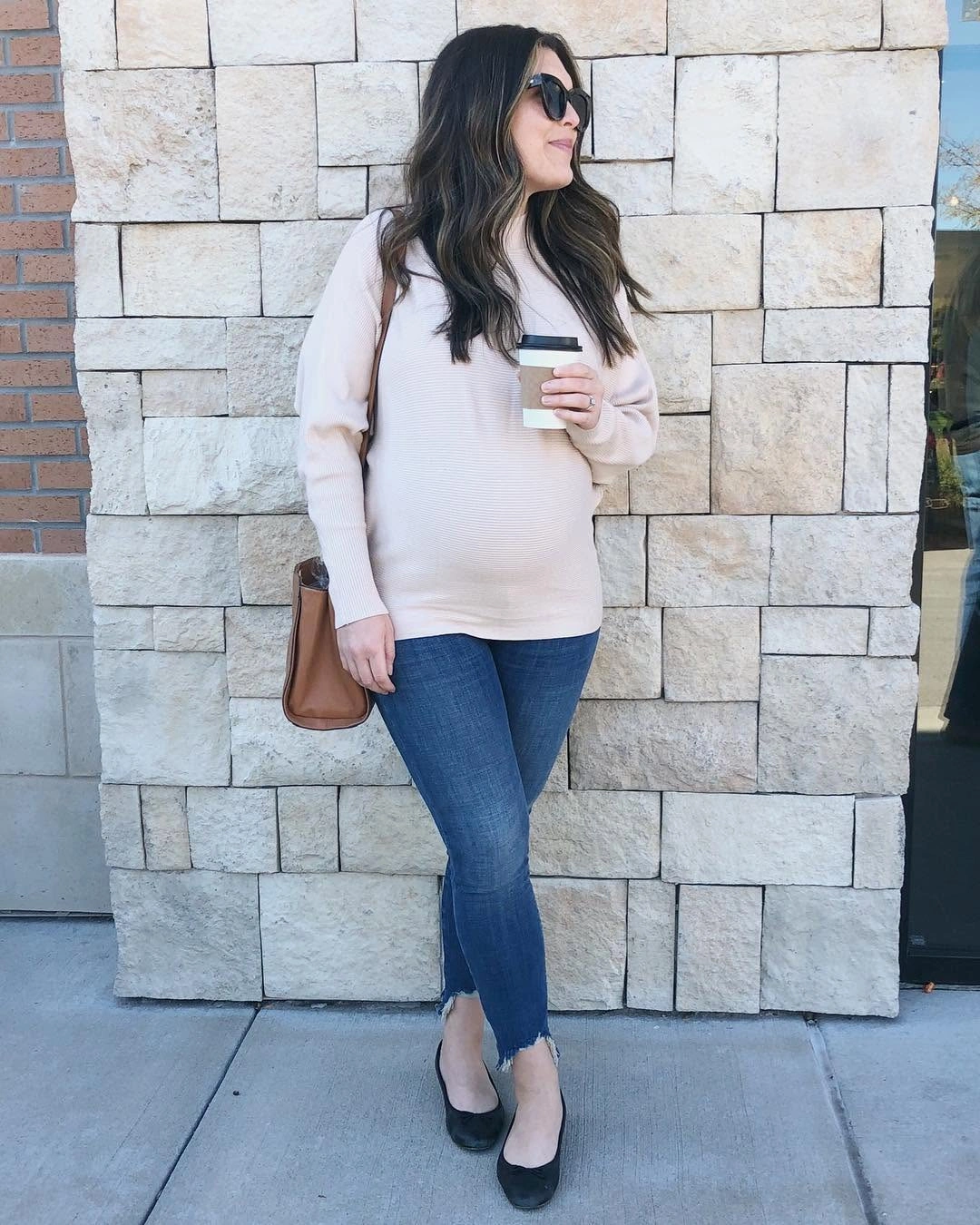 fall pregnancy outfits 2026 + Blush Sweater and Maternity Jeans for Everyday Ease