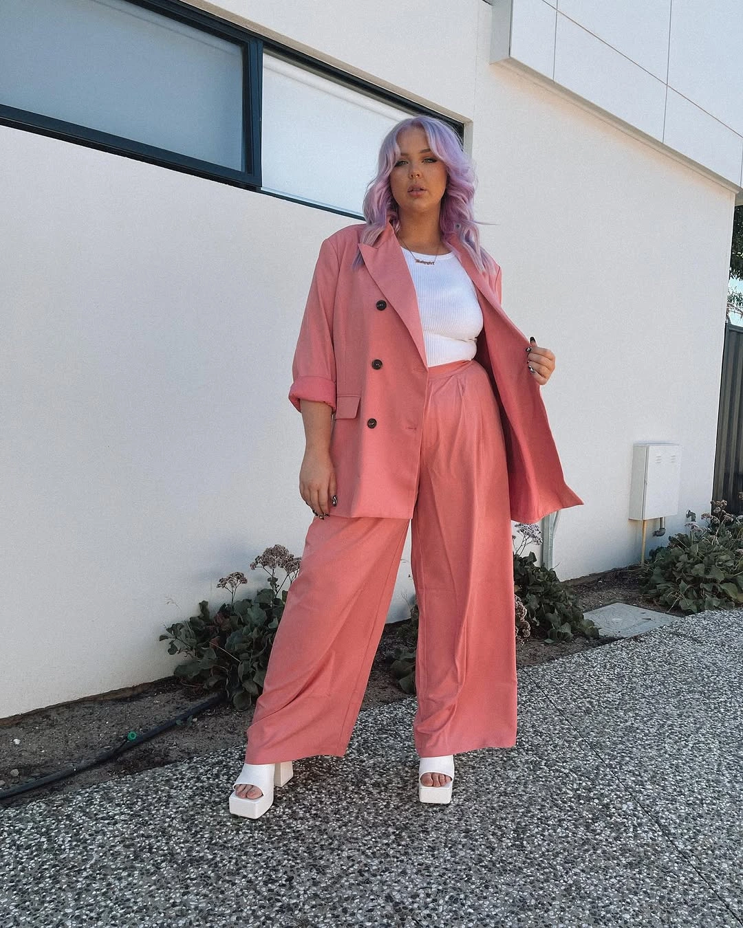 fall professional outfits women 2026 Pink Suiting for a Color-Forward Professional Statement