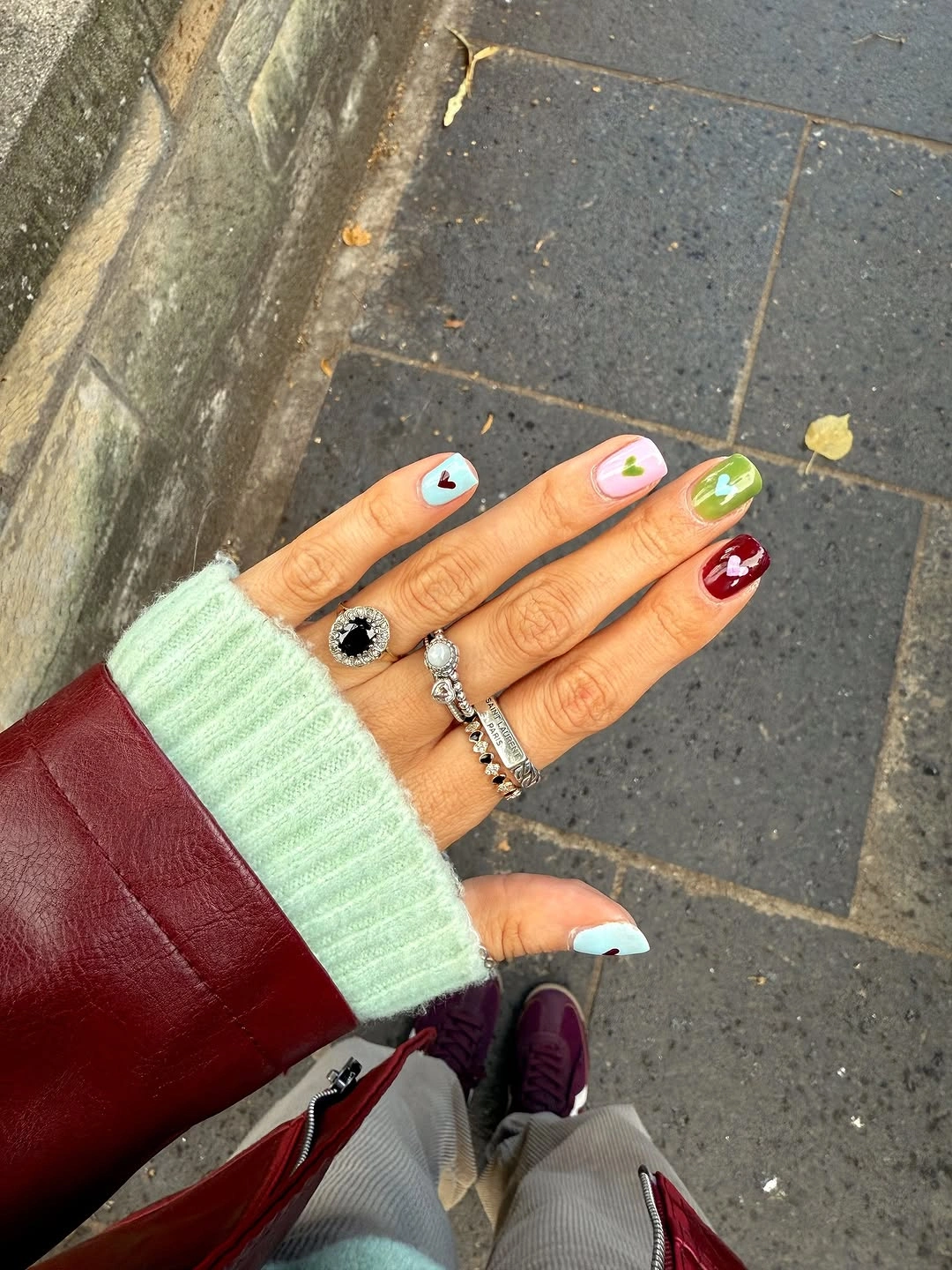 fall short nails 2026 Multicolor Short Nails With Playful Small Symbols