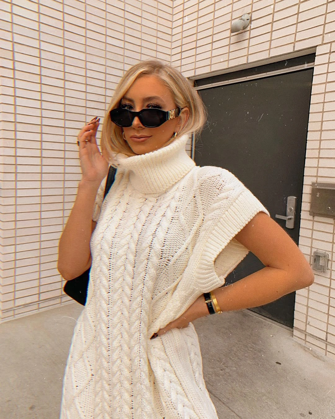 fall sweater dress outfits 2026 + Cable-Knit Turtleneck Dress With a Minimal Edge