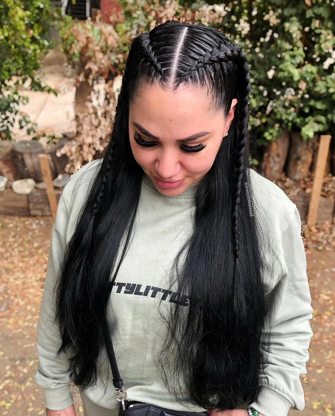 feed in braid hairstyles Half-Braided Feed-In Style With Long Loose Hair