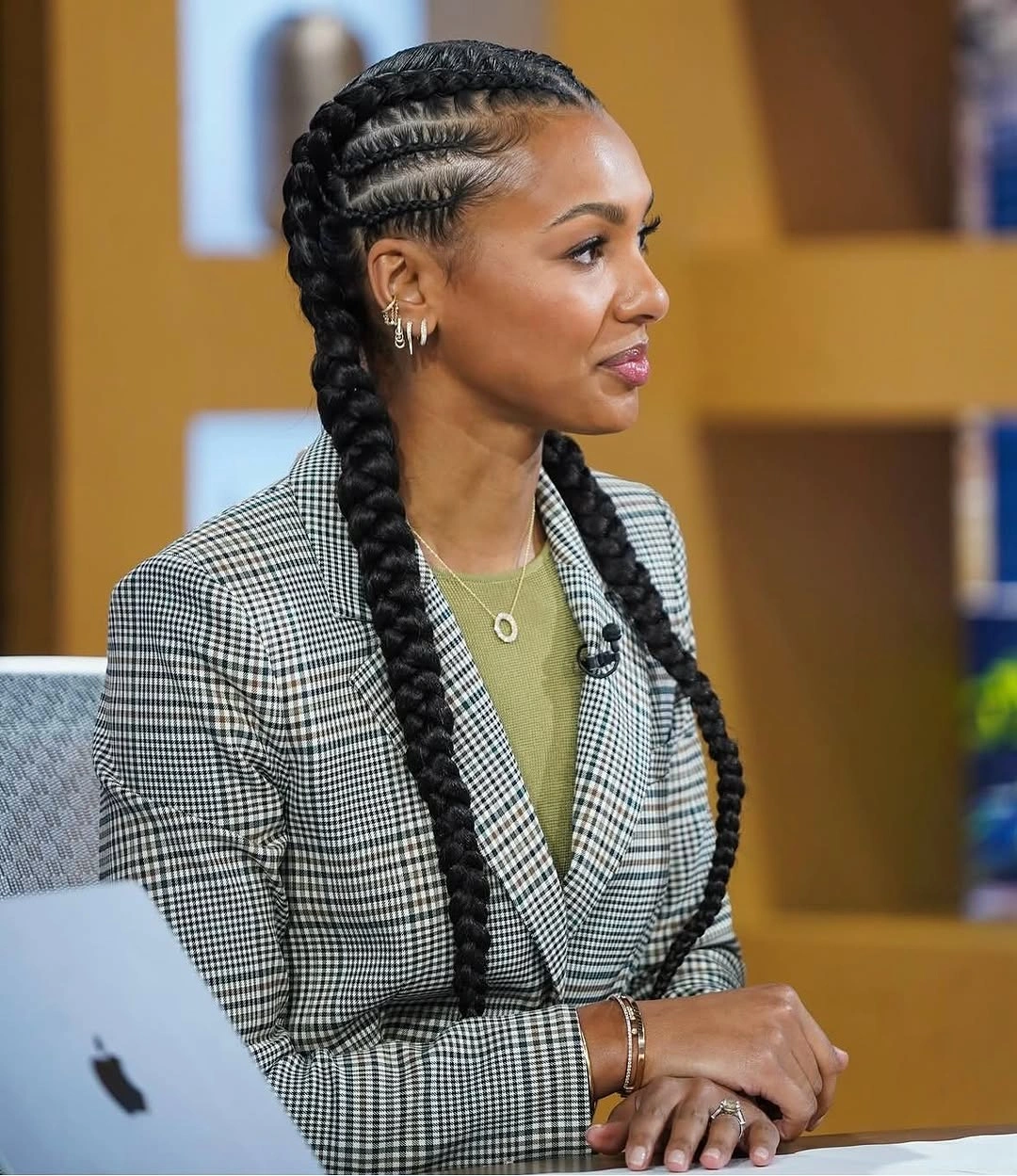 feed in braid hairstyles Professional Two-Braid Look With Side Cornrows