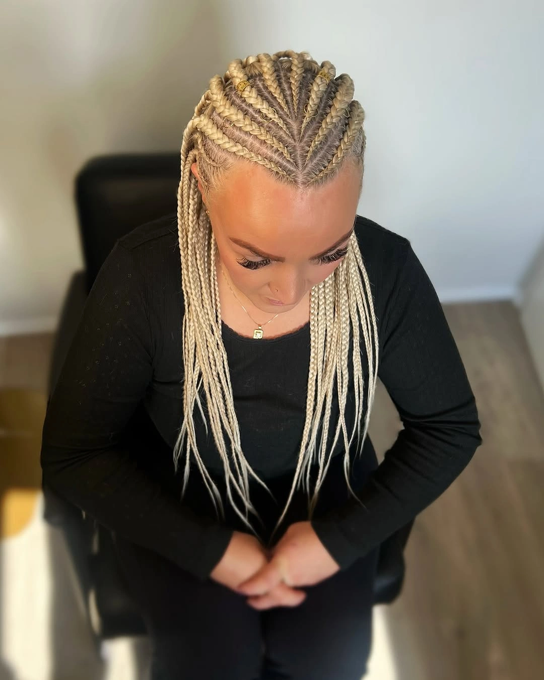 feed in braid hairstyles Blonde Feed-In Braids With Slim Face Lengths
