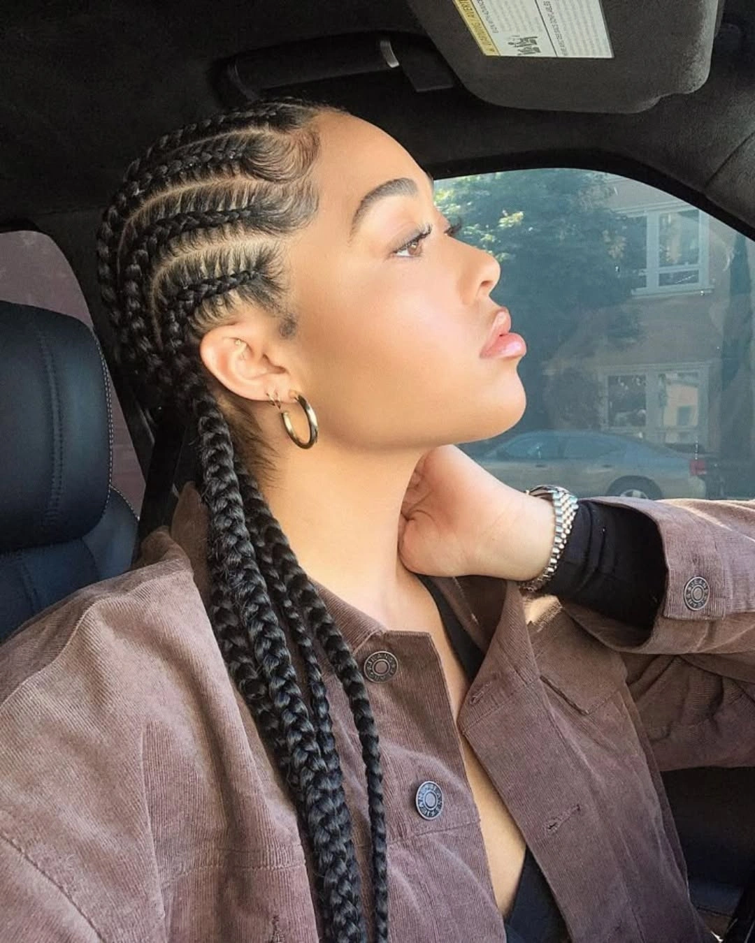 feed in braid hairstyles Sleek Side-Part Braids With Soft Baby Hair
