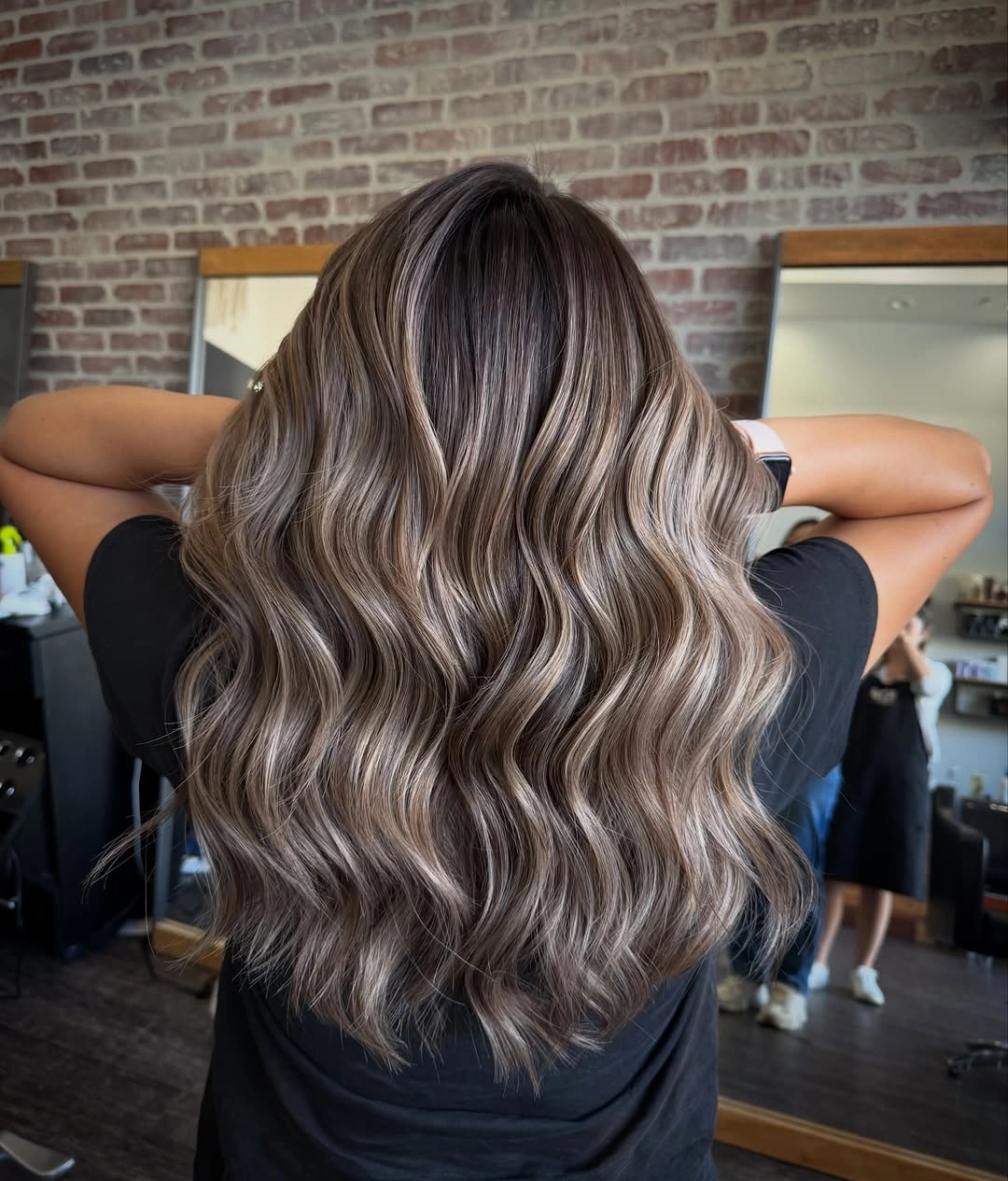full head babylights blonde on brown hair Soft Ashy Waves With A Lived-In Brunette Base