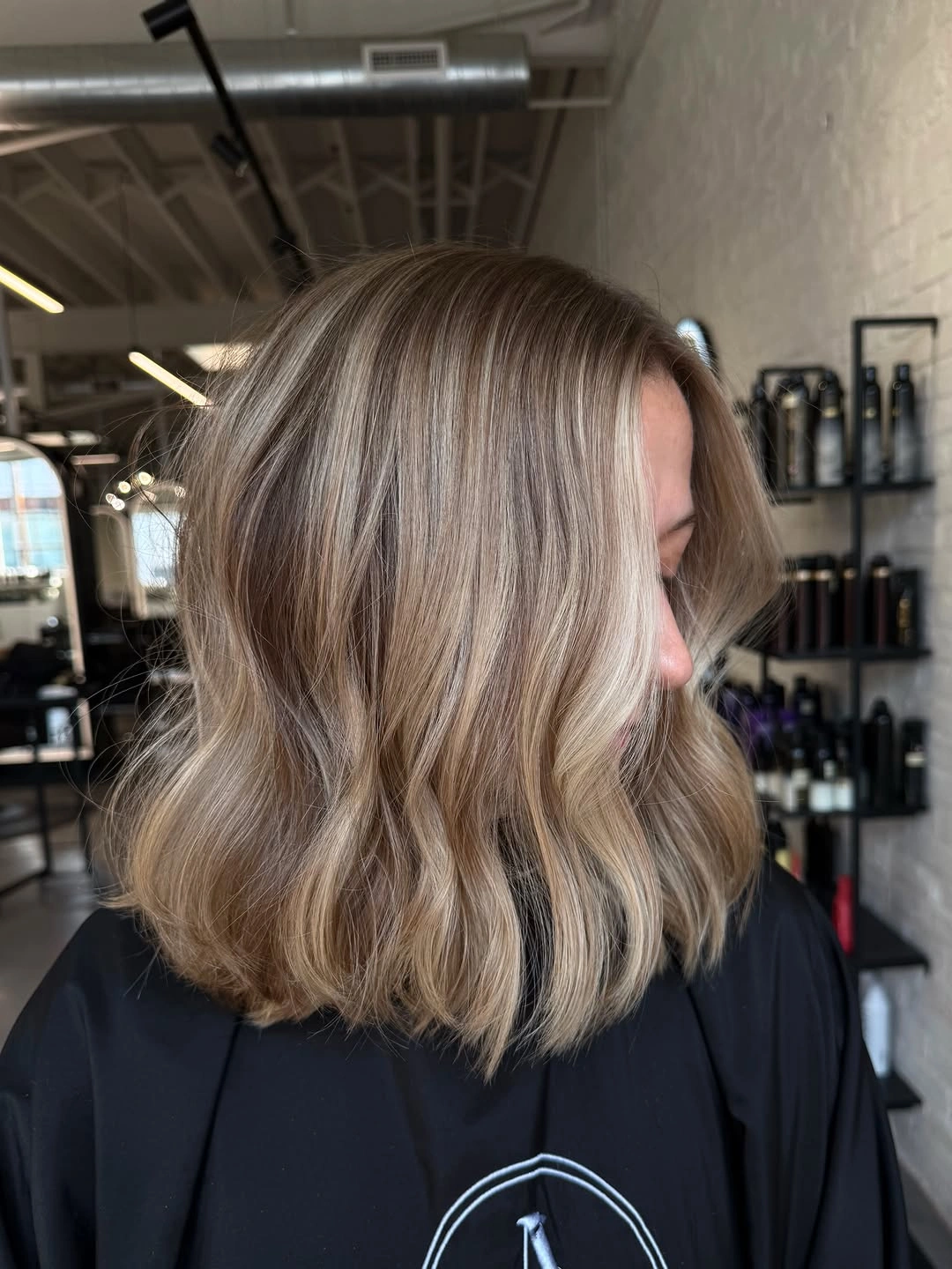 full head babylights blonde on brown hair Shoulder-Length Beige Blonde With Blunt Ends