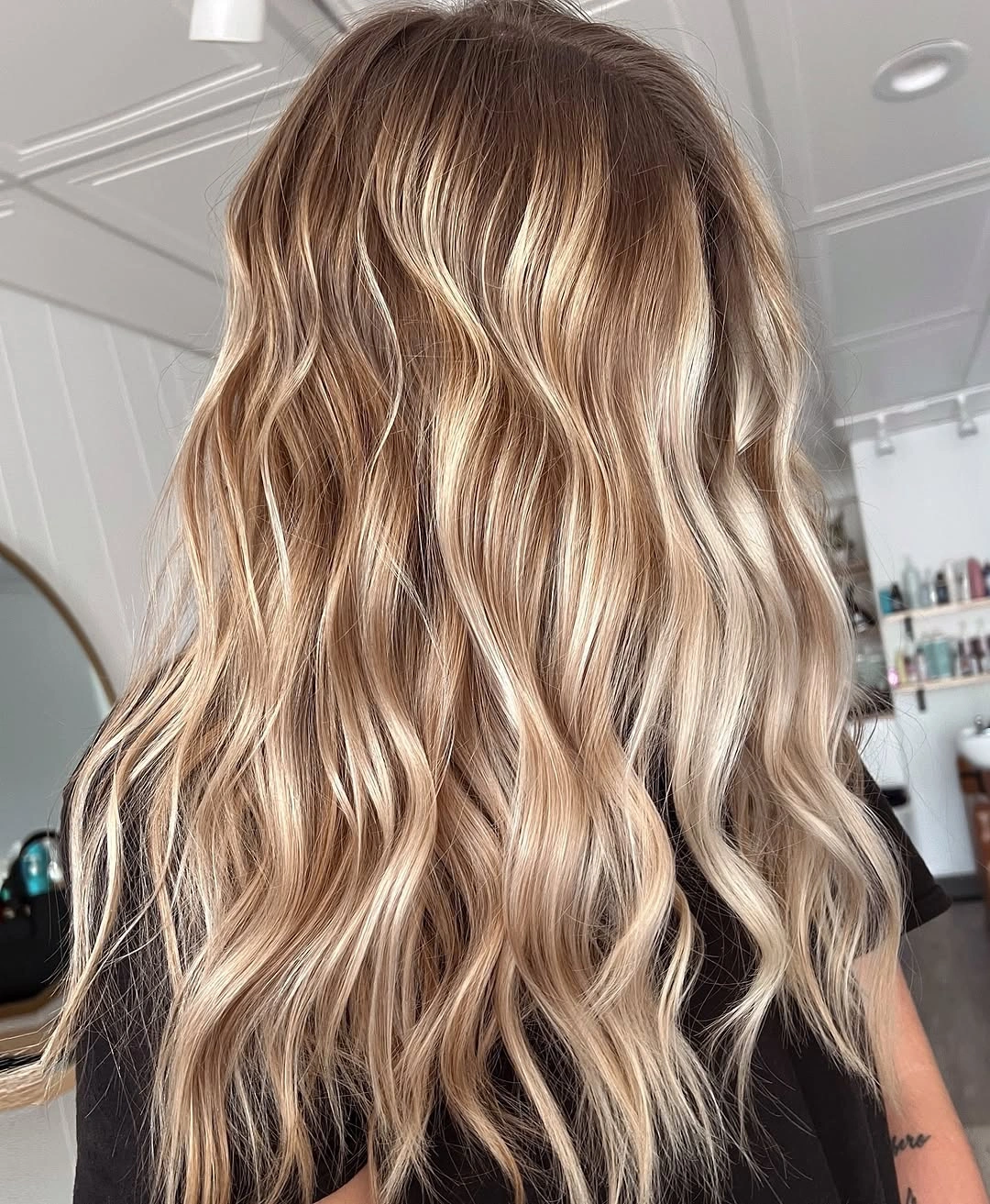 full head babylights blonde on brown hair Champagne Babylights With Tousled Summer Texture