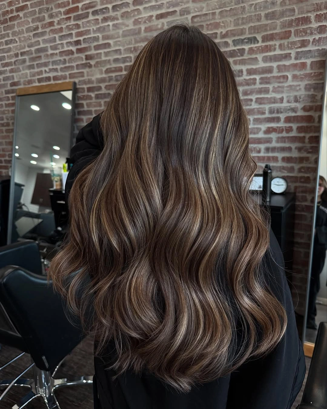 full head babylights blonde on brown hair Espresso Brown Waves With Muted Blonde Veils