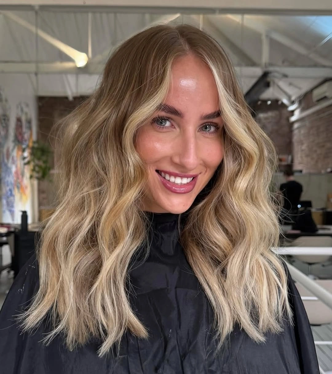 full head babylights blonde on brown hair Beachy Blonde Babylights With A Soft Center Part