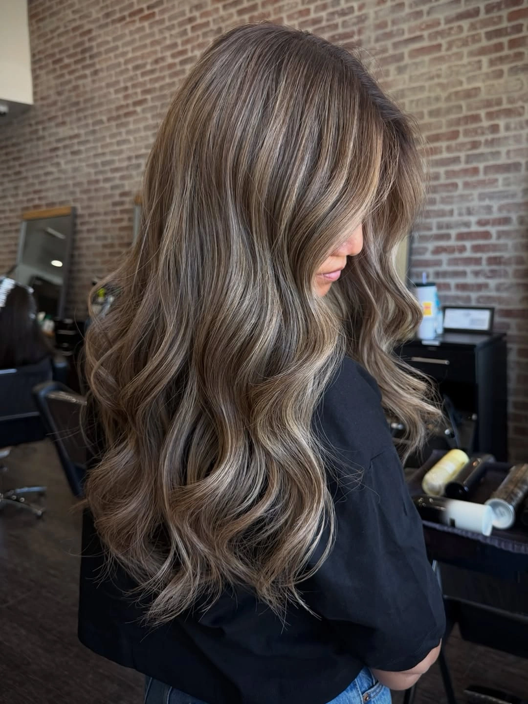 full head babylights blonde on brown hair Face-Framing Brunette Blonde With Soft Side Movement