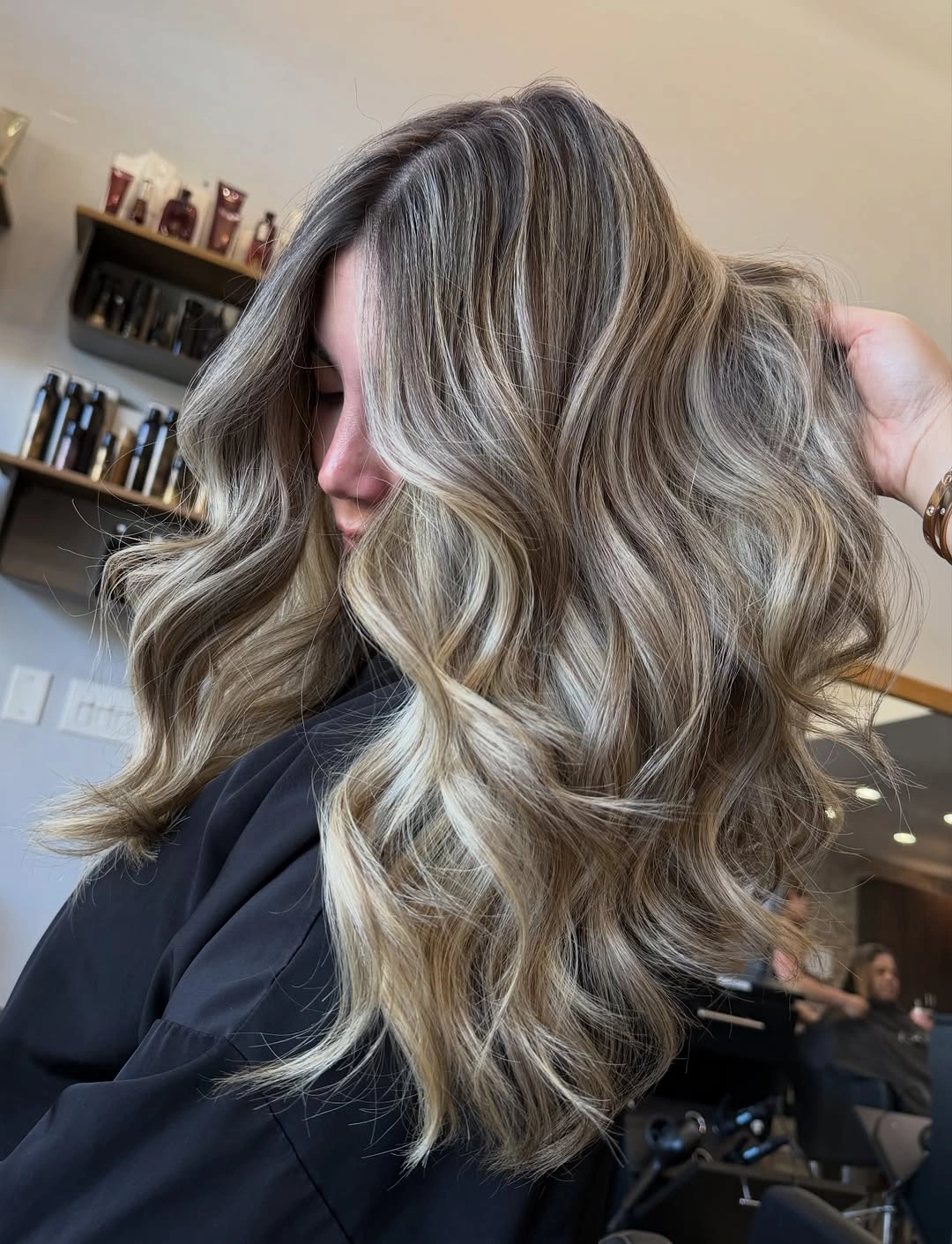 full head babylights blonde on brown hair Cool Mushroom Blonde Waves On Brown Hair