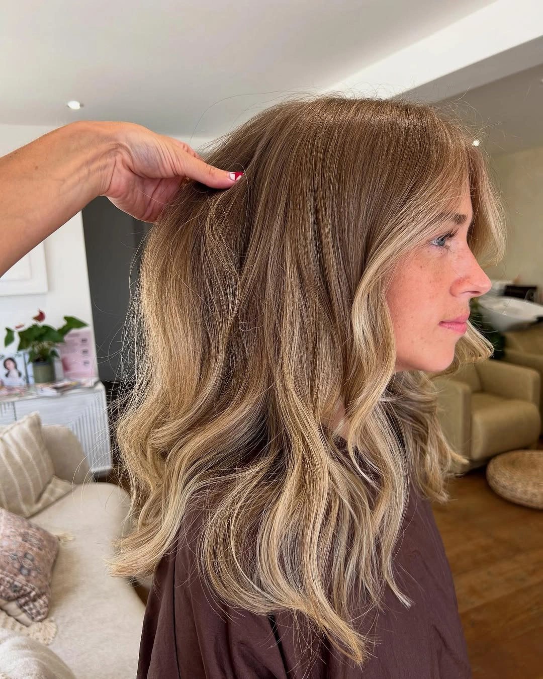 full head babylights blonde on brown hair Natural Honey Blonde Babylights With Soft Side Layers