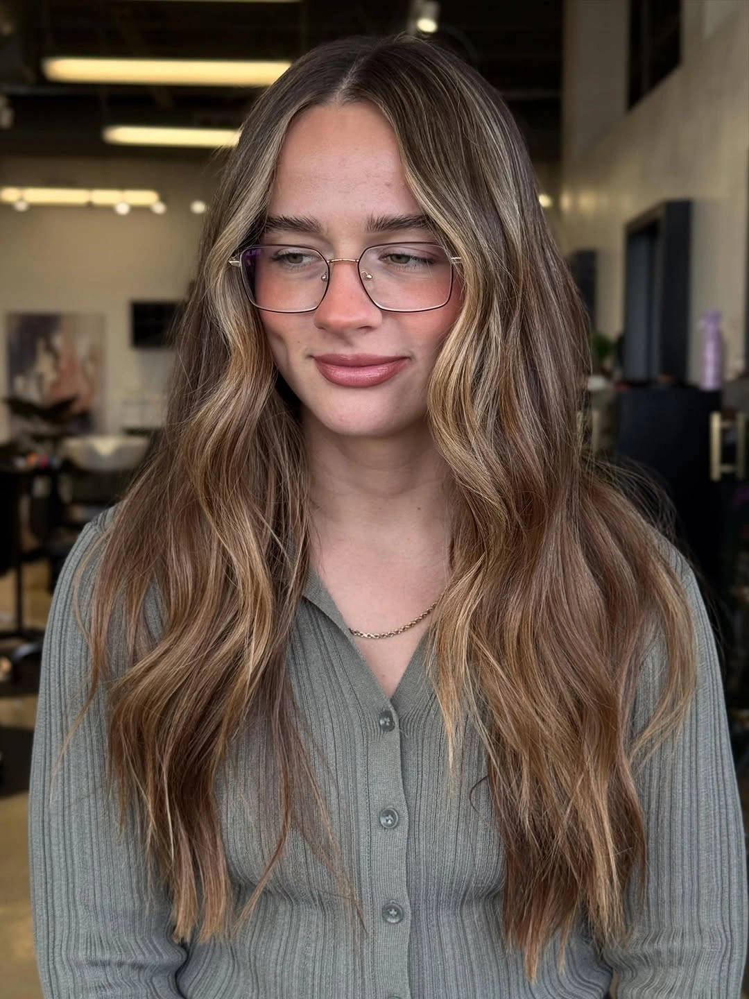 full head babylights blonde on brown hair Soft Brunette Babylights With Long Natural Waves