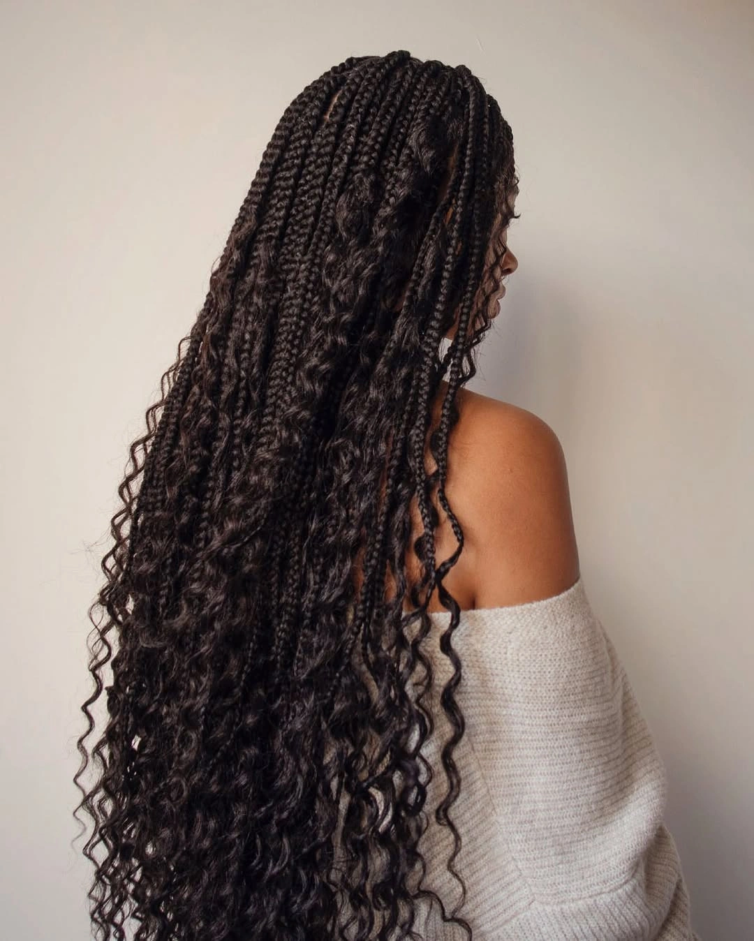goddess braid Extra-Long Goddess Braids With Full Curled Ends