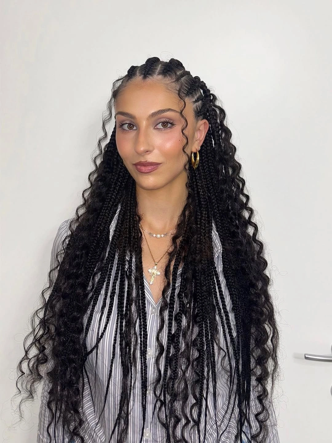 goddess braid Black Goddess Braids With Soft Front Tendrils
