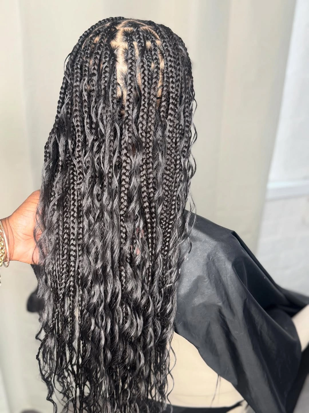 goddess braid Shoulder-Length Goddess Braids With Defined Parting