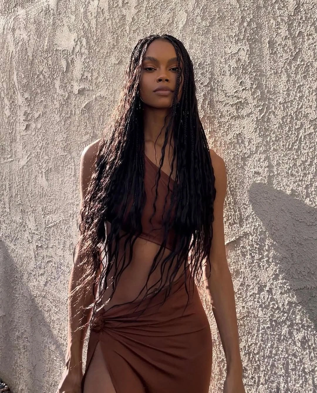 goddess braid Minimal Black Goddess Braids With Sleek Length