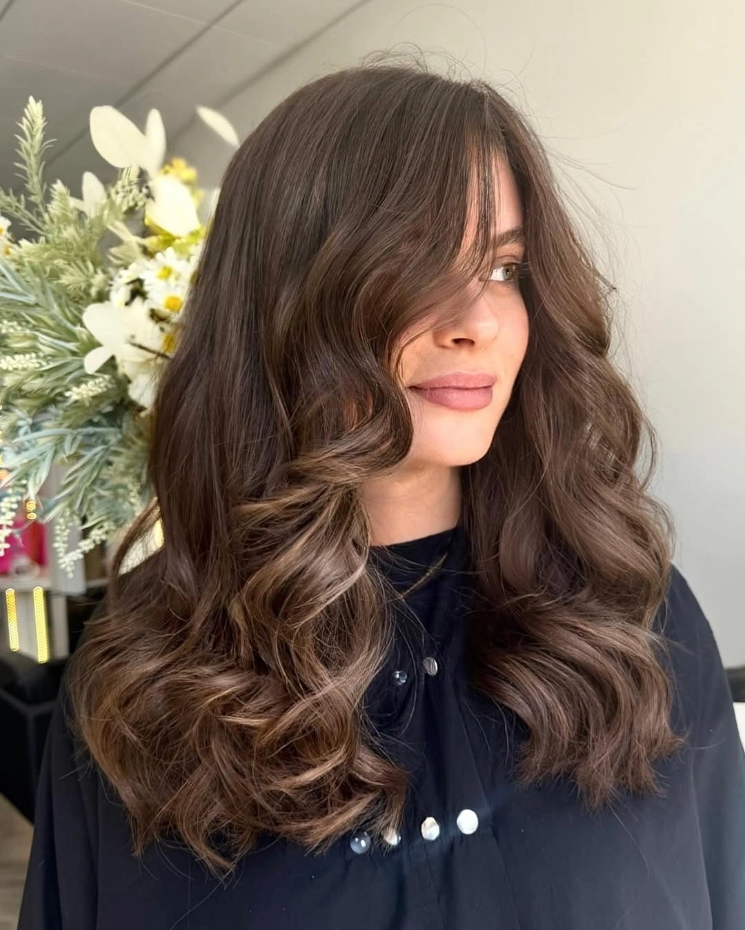 heatless curls hairstyle Chocolate Layers With Soft Sweeping Waves