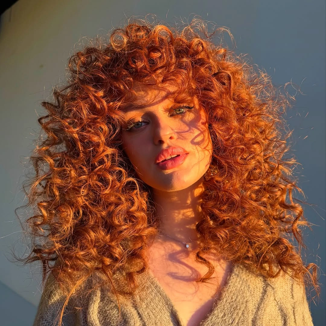 heatless curls hairstyle Copper Ringlets With Sunset Volume