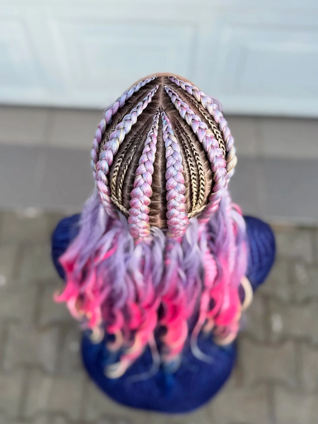 lemonade braid hairstyle Pastel Lemonade Braids With Wavy Pink Ends