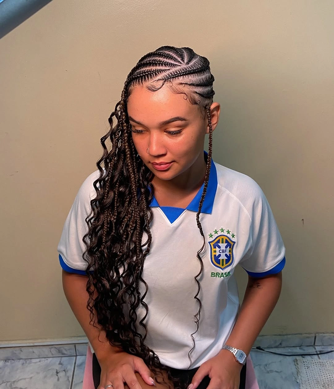 lemonade braid hairstyle Side Lemonade Braids With Loose Waves