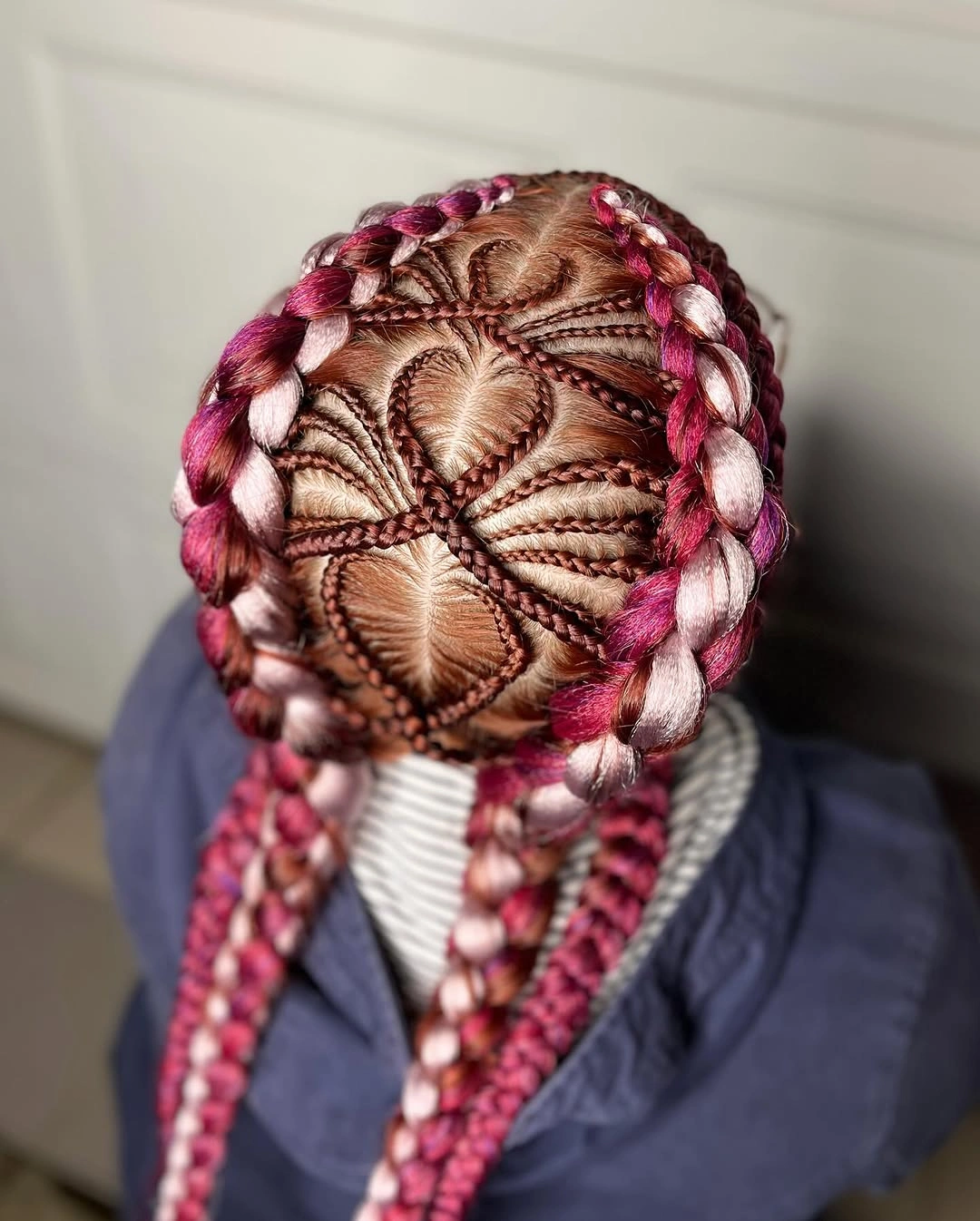 lemonade braid hairstyle Pink Heart Design Lemonade Braids