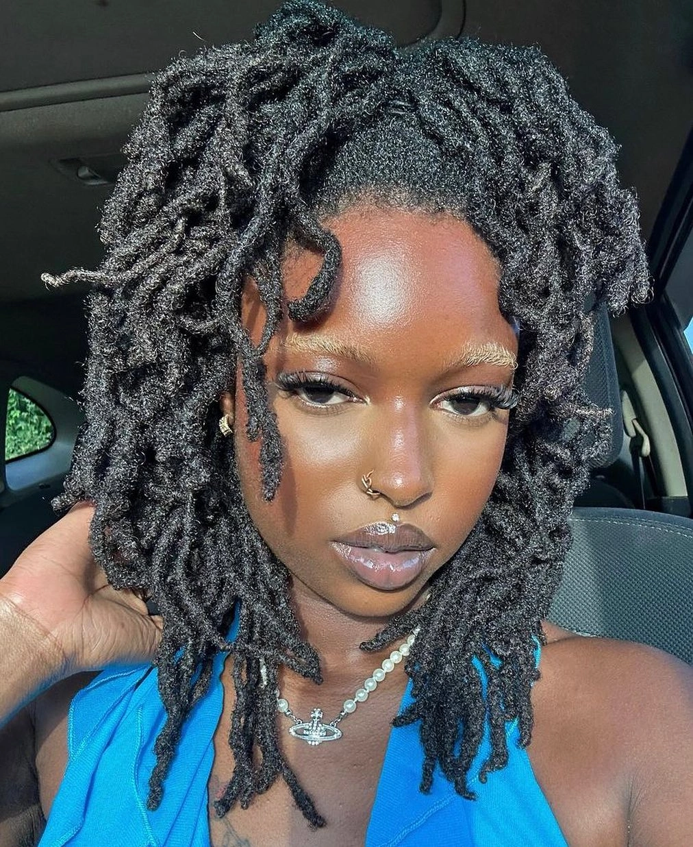 locs hairstyles for black women Chunky Black Locs With Soft Volume