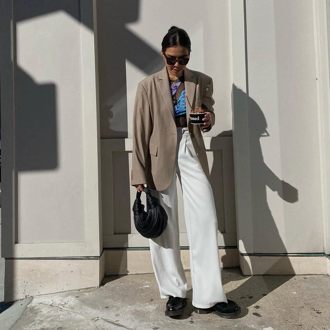 modest fall outfits 2026 + White Trousers and a Relaxed Blazer for Modern Minimalism