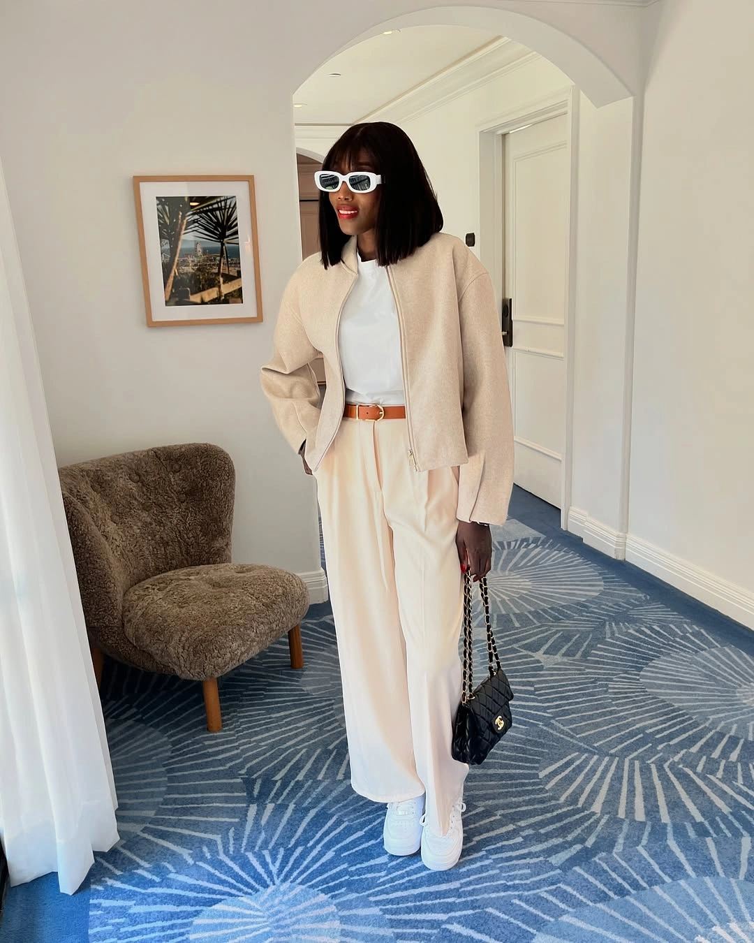modest fall outfits 2026 + Soft Neutrals with Wide-Leg Trousers and Sneakers