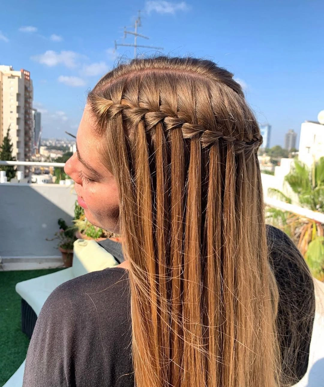 september hairstyles ideas 2026 Straight Hair With Slim Side Braids