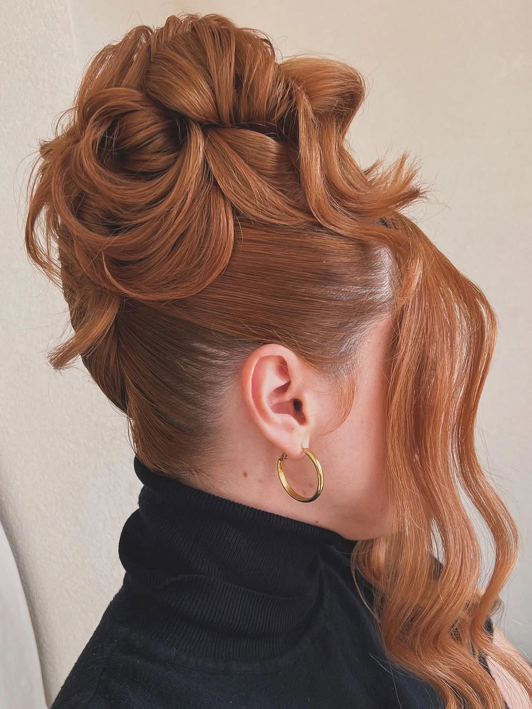 september hairstyles ideas 2026 Copper Updo With Loose Front Curl