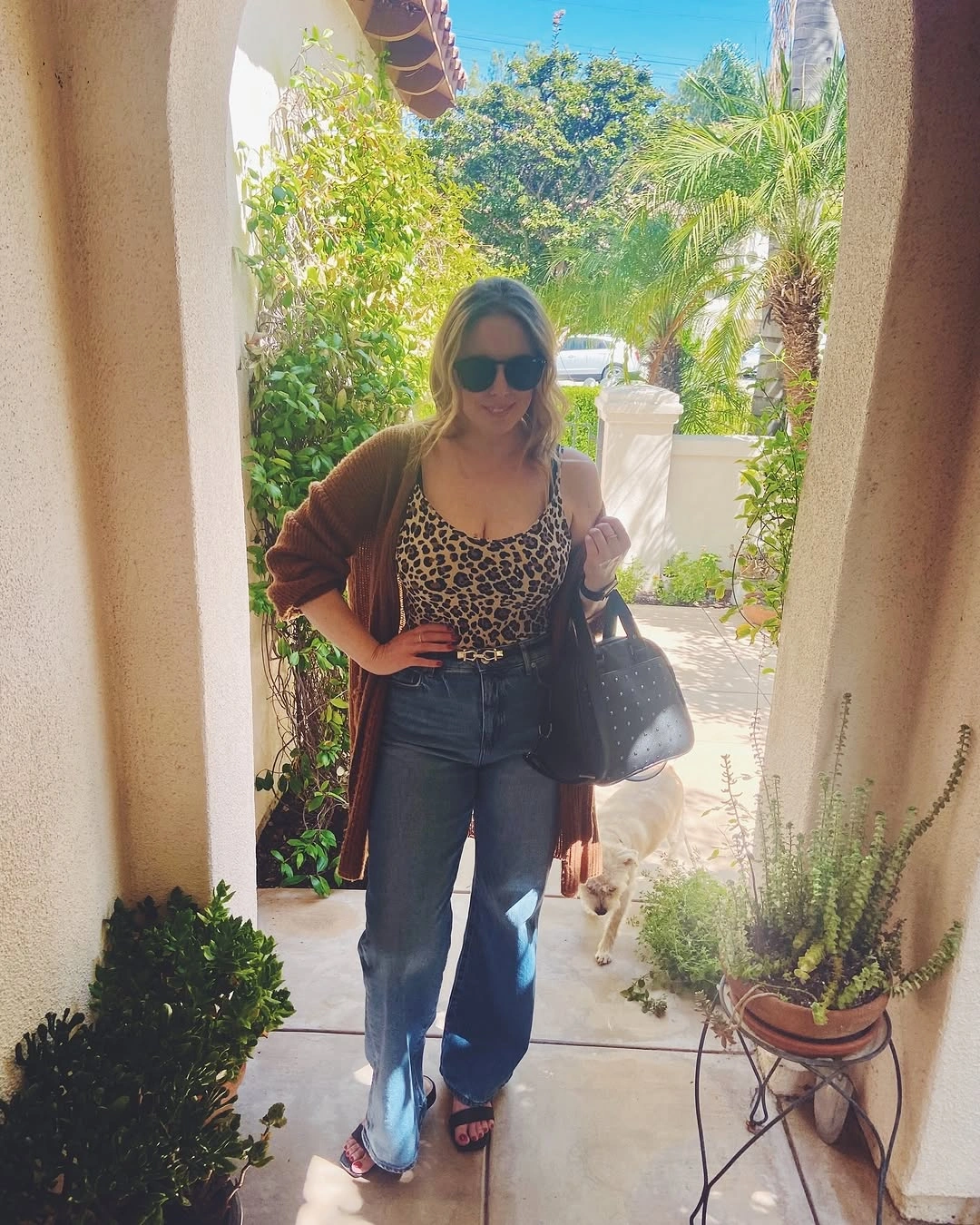 wide leg jeans outfit fall 2026 + Leopard Print and Black Denim for an Effortless Edge