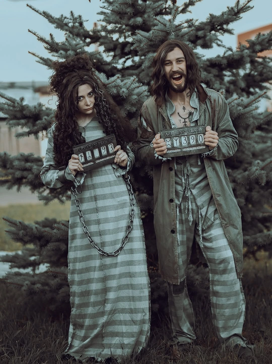 gray-green outfit with long dress beside relaxed trousers and layered outerwear