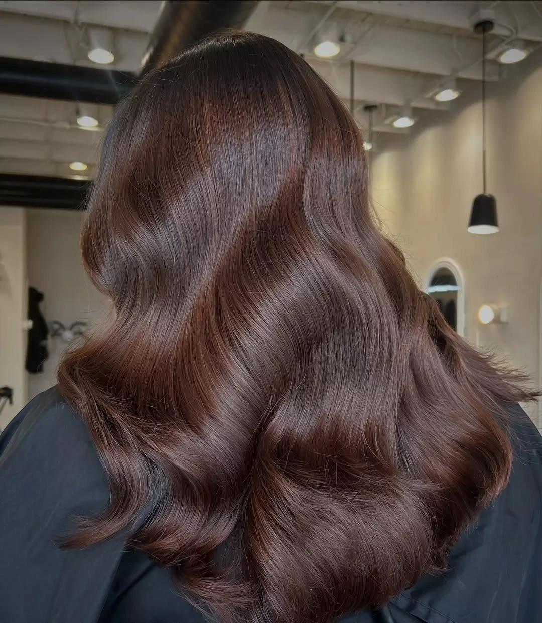 cool brown waves with soft polished volume