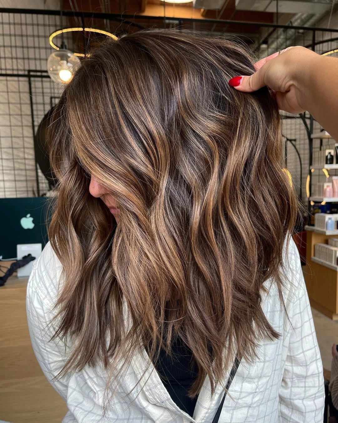 medium brown waves with delicate highlights