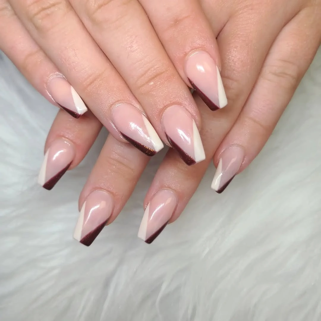 soft pink tips on an almond shape