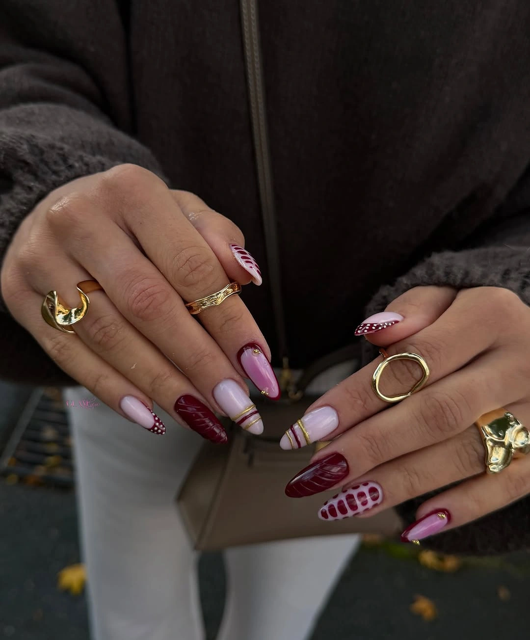 sheer nude with a thin dark outline