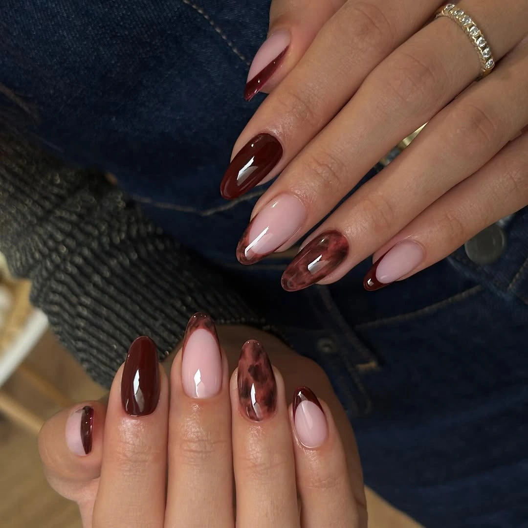 olive rust and brown mixed tips