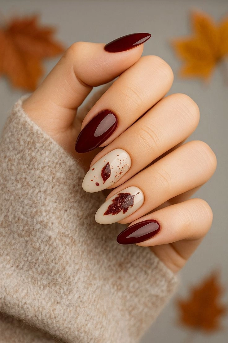 burgundy florals on a white base
