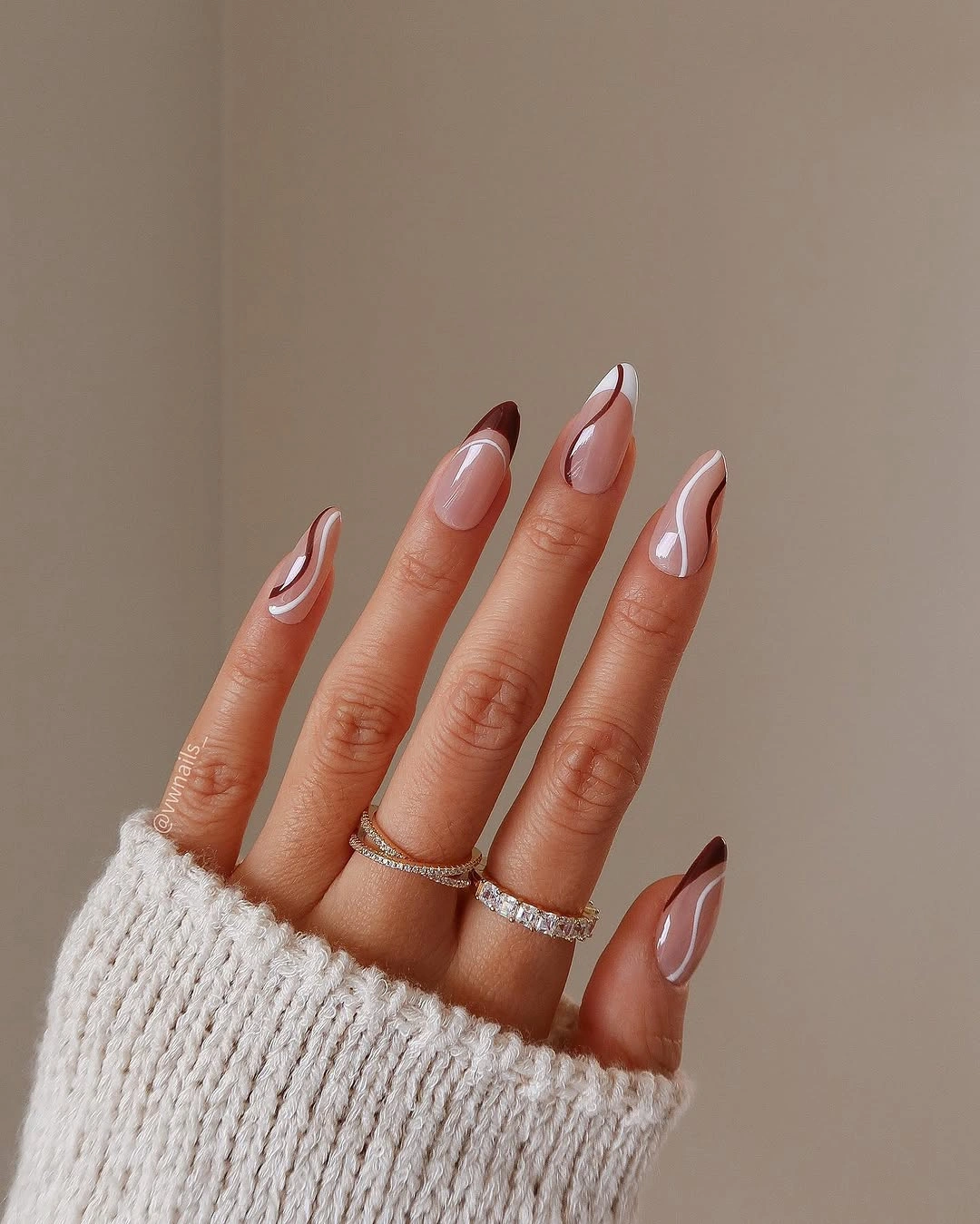 fine brown lines over sheer nude