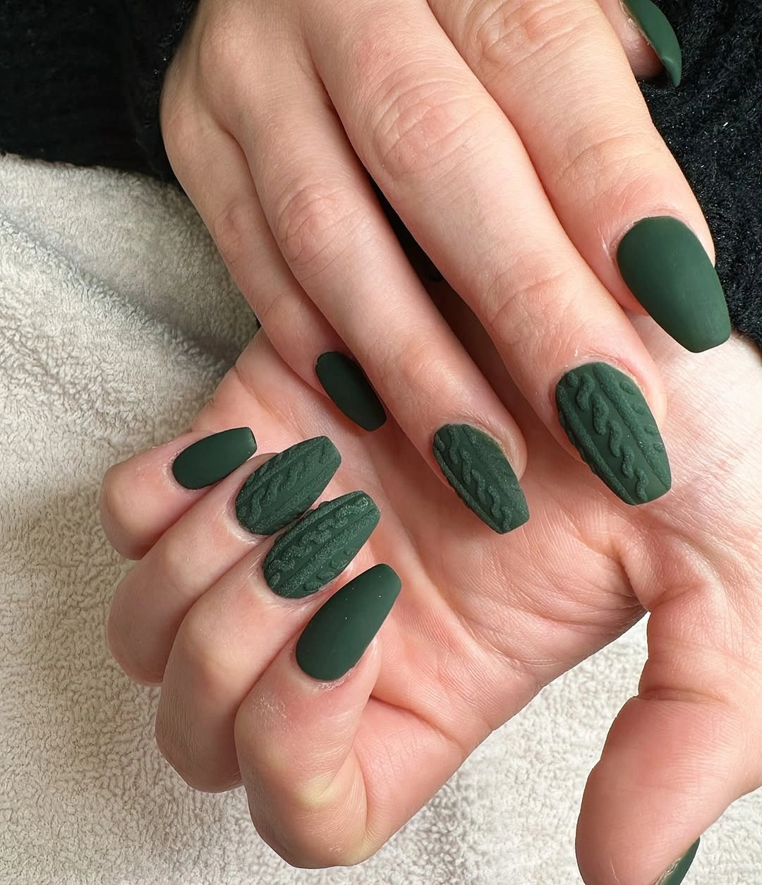 forest green with knit-like texture
