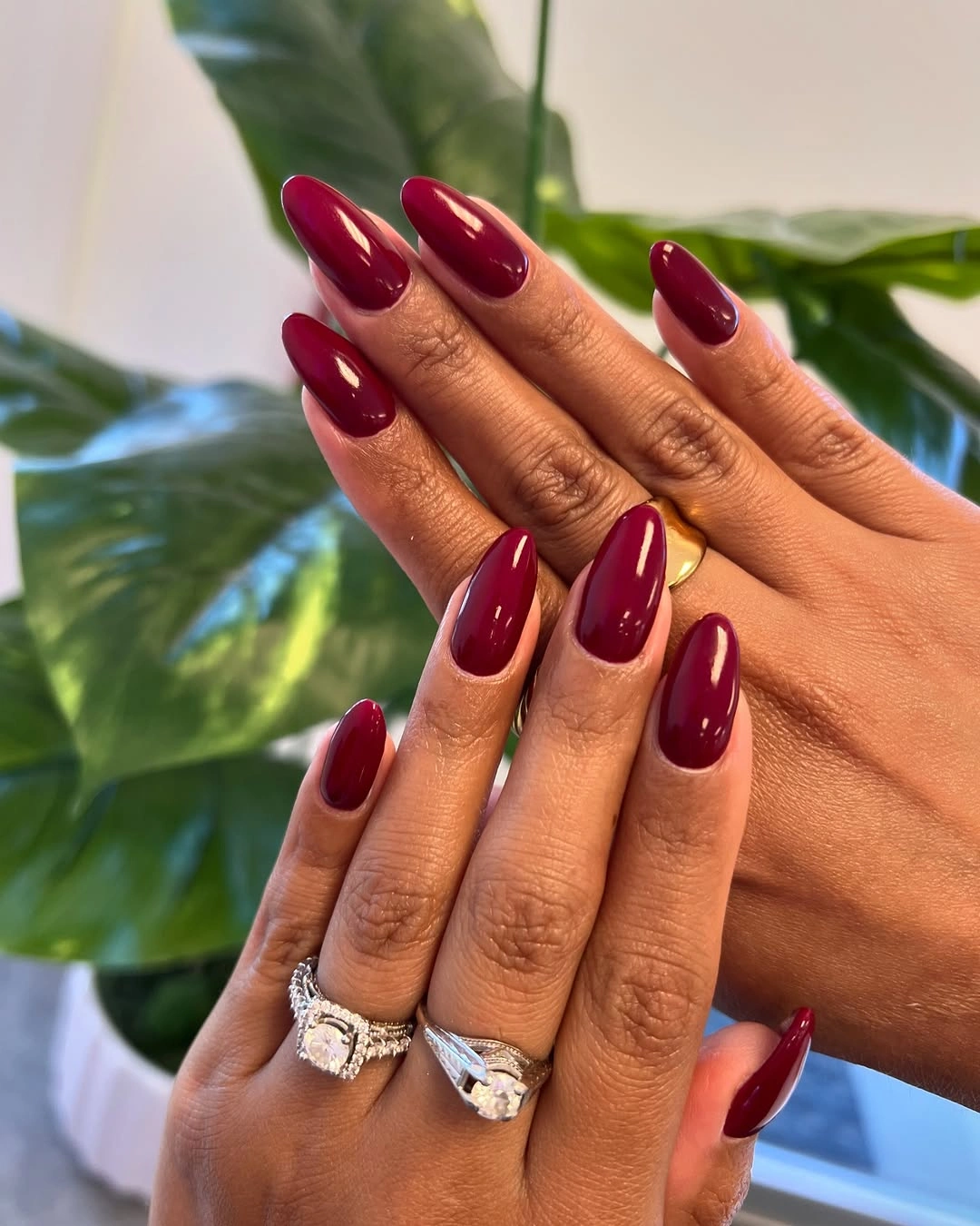 saturated burgundy on deep skin