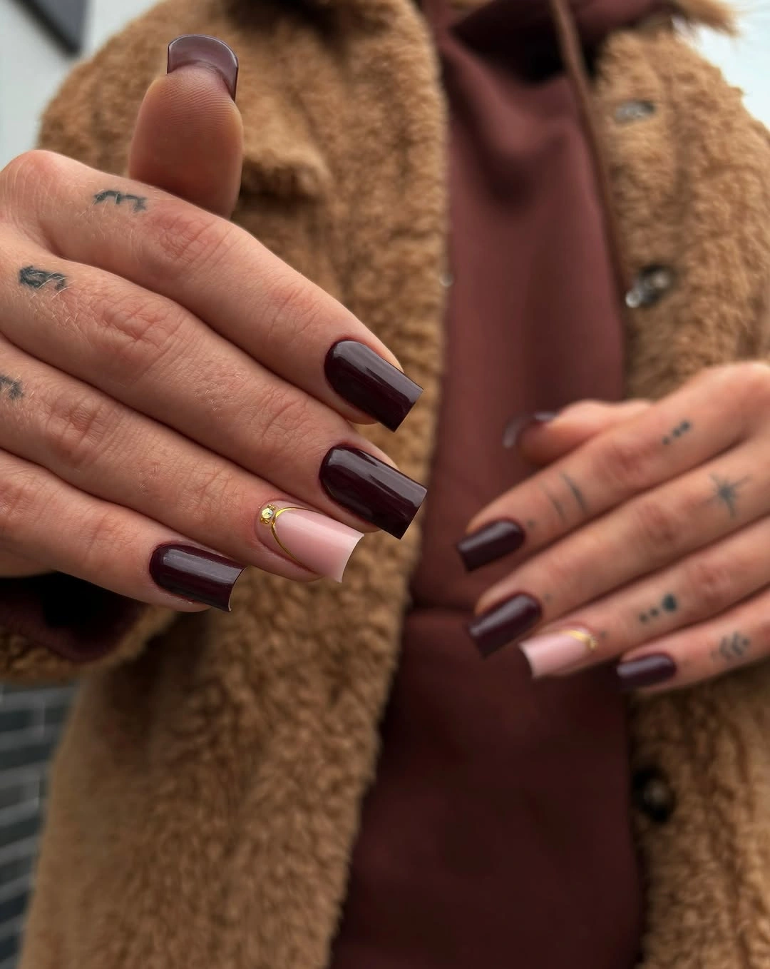 plum brown with a clean short shape