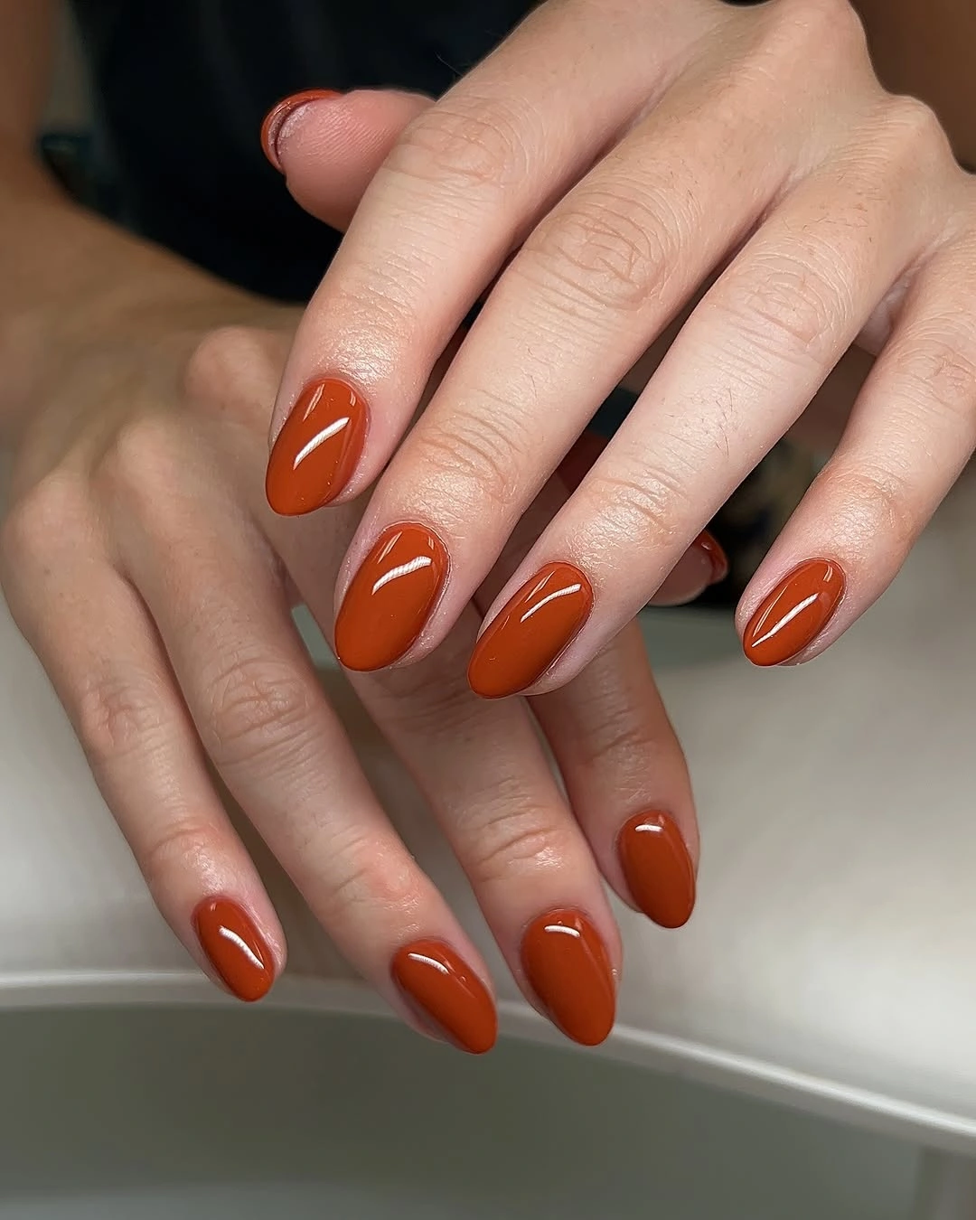 glossy terracotta for a bright fall moment