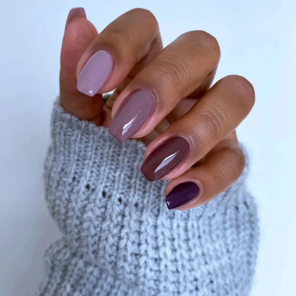 cool lavender purple on an almond shape